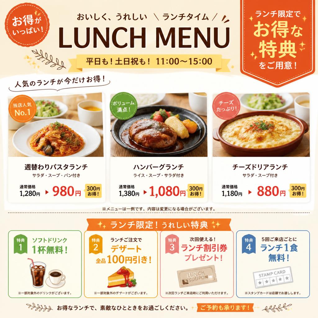 ランチタイムの特典