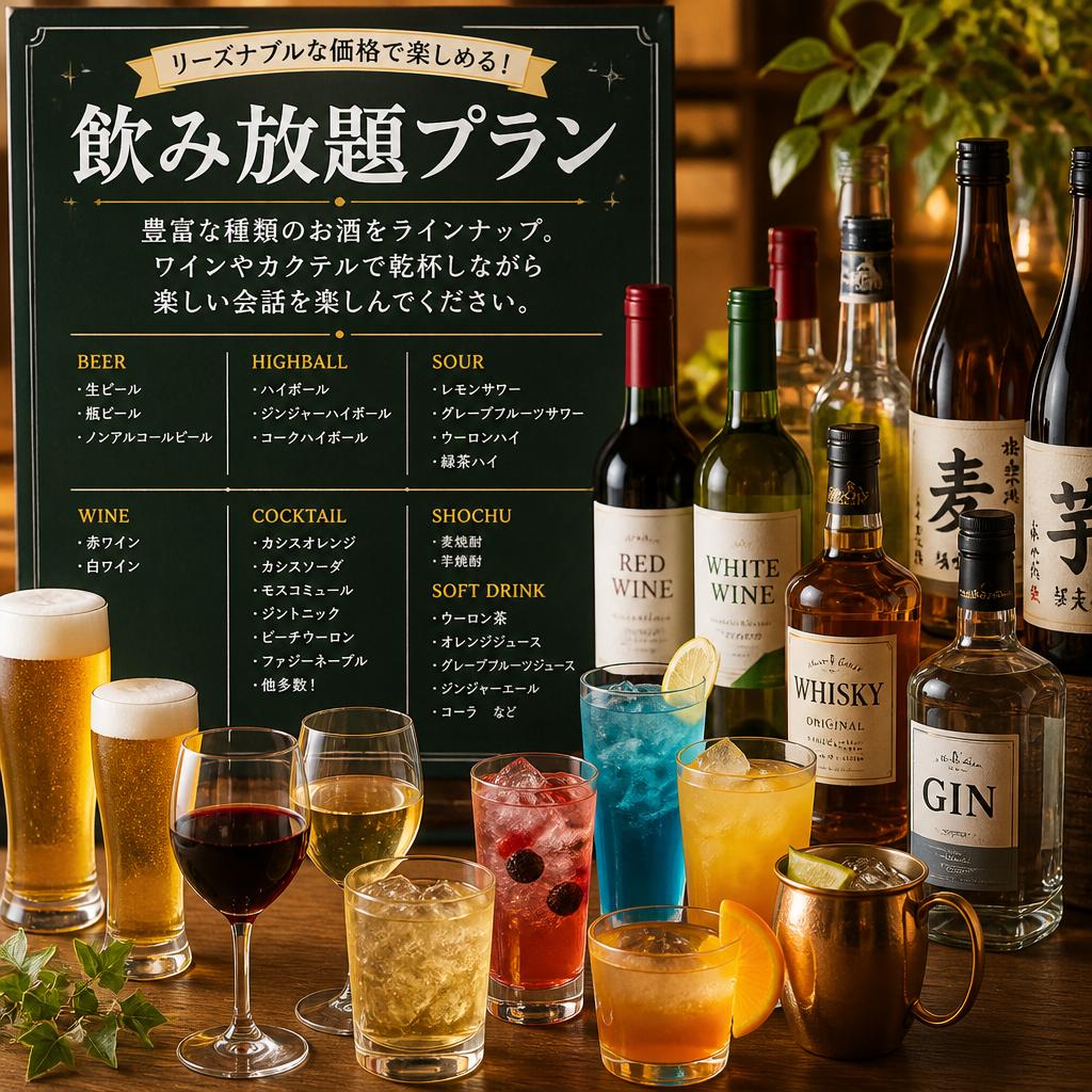 飲み放題の充実したラインナップ