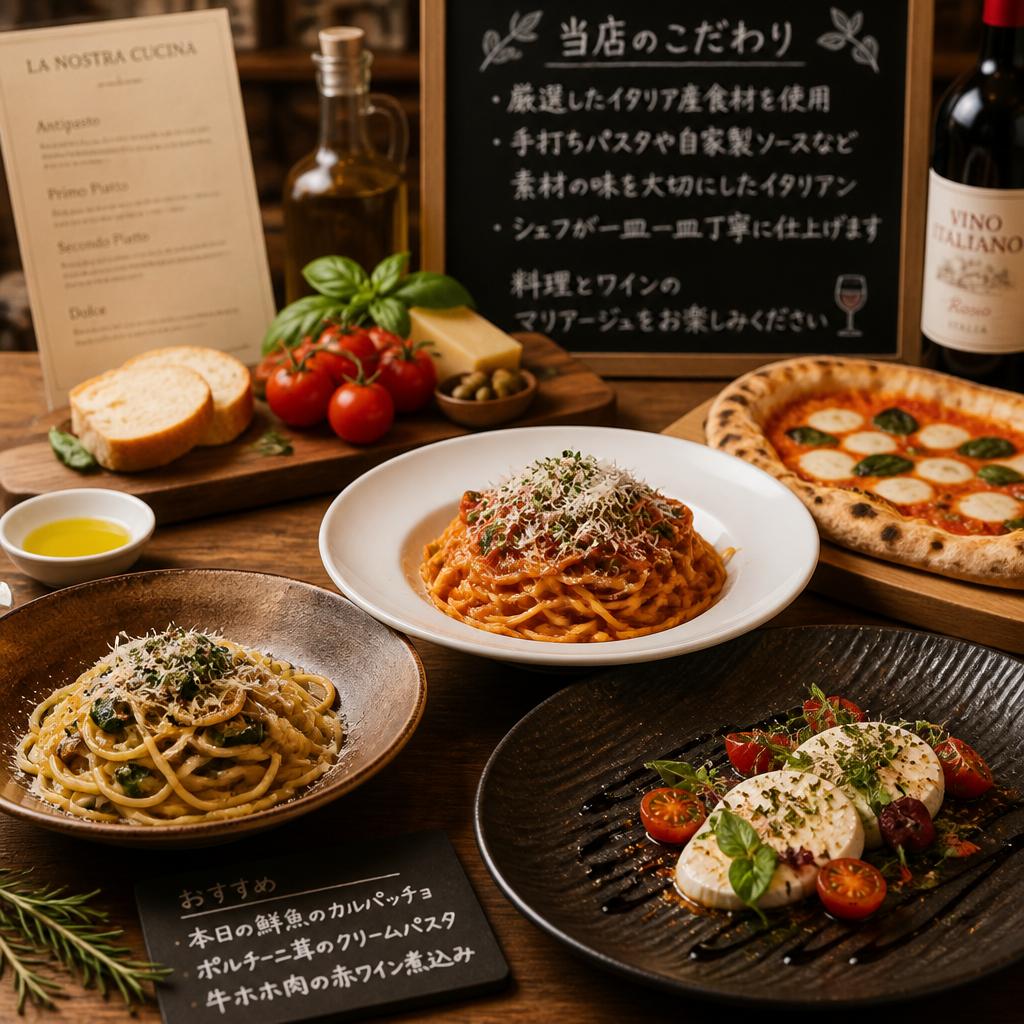 イタリアン料理と共に
