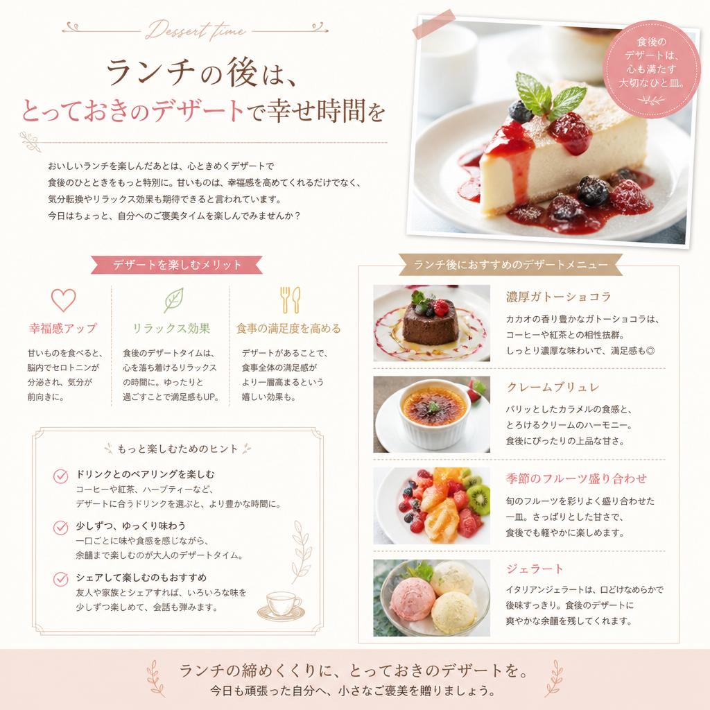 4. 美味しいデザートでランチの締めくくり