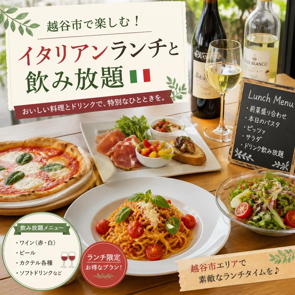 越谷市で楽しむ！イタリアンランチと飲み放題
